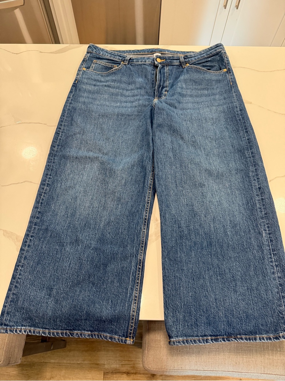 H&M Wide-Leg Jeans in Blue Denim